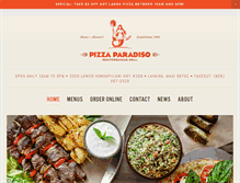 Tablet Screenshot of pizzaparadiso.com